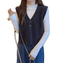 Shirt layered knitted vest for women spring and summer 2024 new style inner sweater vest outer vest vest top