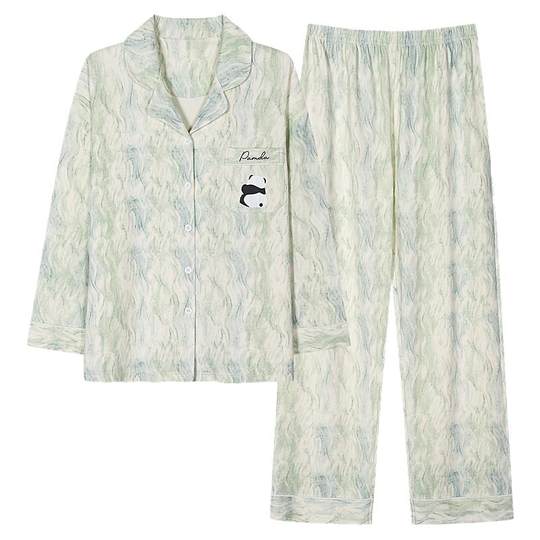 猫人纯棉睡衣女士春秋季长袖长裤2025新款大码家居服套装可外穿