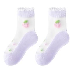 ເດັກຍິງ summer ບາງໆ ice silk socks ເດັກນ້ອຍ crystal summer ultra-thin glass stockings mesh socks baby mid-tube