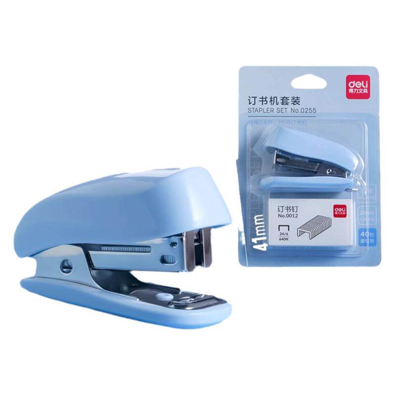 Deli mini stapler, macaron color, small stapler for students, convenient small stapler, multi-functional stapler, manual simple series, home office stapler, small stapler