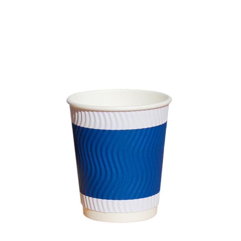 Disposable hot drink coffee cup thickened corrugated