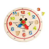 Hape Happy Clock 3-6 years old wooden clock model wooden childrens educational toy baby early education intelligence boys and girls