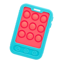 Nuby Nubi simulation mobile phone full silicone teether baby anti-eating hand artifact baby molar grip training chewing gum