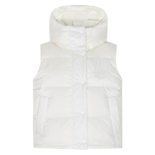 FORUYES chaqueta de algodón con chaleco con capucha y eslogan