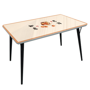 Cartoon persimmon printed dining table mat without washing, waterproof and oil-proof tea table cloth light luxury high-end living room home table cloth Cartoon persimmon printed dining table mat without washing, waterproof and oil-proof tea table cloth light luxury high-end living room home table cloth