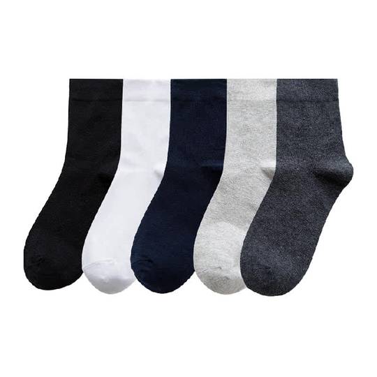 Platinum embroidered Xinjiang cotton sweat-absorbent and odor-resistant mid-calf men's socks