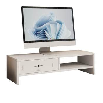 Computer monitor elevated desktop drawer office dormitory artifact student book essential table storage rack