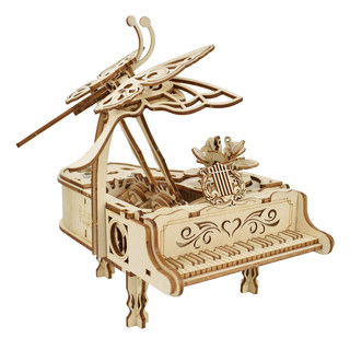 童木趣八音盒钢琴蝶舞木质拼装手工diy礼品模型音乐盒送女生礼物