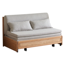 Original element solid wood sofa bed modern simple double small apartment living room oak dual-purpose folding bed N1064