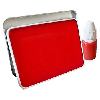 Red ink pad oily quick-drying ink pad dries in seconds and is quick-drying red large ink pad financial office supplies stamp metal ink pad blue and black seal fingerprint fingerprint multi-functional ink pad box ink