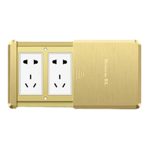 Ground socket all-copper slide-type ground socket flat push ground plug double five-hole ten-hole six network power ground socket