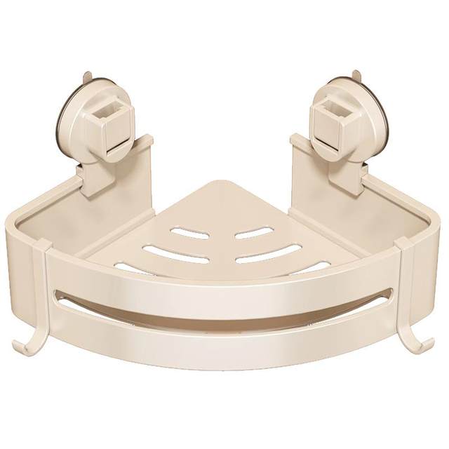 Bathroom triangular storage rack suction cup wall-mounted punch-free space aluminum corner rack toiletries storage tool