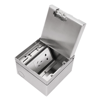 Floor socket marble floor socket invisible hidden flat copper waterproof stainless steel ultra-thin floor five holes