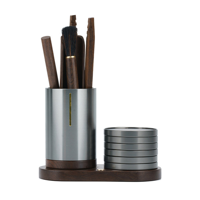 Qinglan ພິທີຊາໄມ້ sandalwood ສີດໍາຫົກສຸພາບບຸລຸດຕັ້ງຫລູຫລາ
