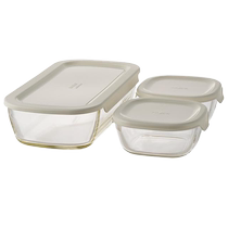 (Self-operated) Japanese glass crisper food storage box salad lunch box microwave heating lunch box fruit