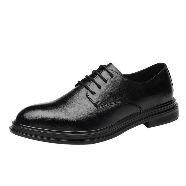 Leather shoes men's formal British genuine leather wedding casual shoes