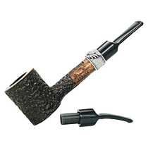 Imported briar wood pipe handmade solid wood mens filtered traditional old-fashioned hammer with two double cigarette holders