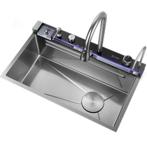 Chigo stainless steel sink large single sink kitchen whale rain shower sink embossed sink under counter basin