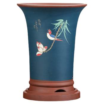 Purple sand orchid flower pot, ink orchid, cymbidium, phalaenopsis orchid, clivia, ceramic extra large orchid, large flower, special price high flower pot