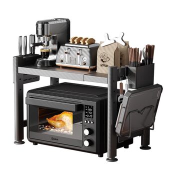 Kitchen multi-function storage rack microwave oven rice cooker integrated special oven rack countertop double multi-layer storage rack