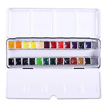 Schmincke Germany Master-Grade Opaque Watercolor Paints, 24-Color Set, Advertising Art Paints, Painting Set, 48-Color Set for Art Students, Design and Sketching, Gouache Paints
