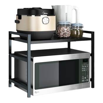 Microwave oven rack retractable household countertop double layer