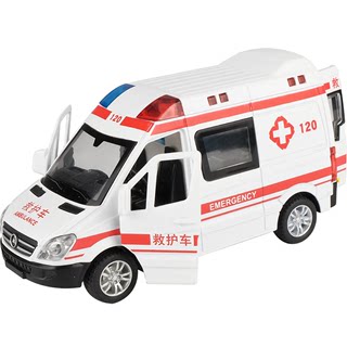 120 boy ambulance toy car alloy oversized simulation police car girl children's car model fire truck