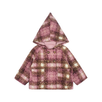 Utouto winter plaid hooded coat