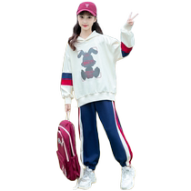 Girls spring clothing suit 2024 new ocean gas childrens tennis red spring sports womens childrens spring autumn and clothing two sets