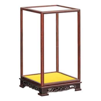 Mahogany glass cover transparent display box antique vase jade ornaments treasure cage glass cover buddha statue dust cover
