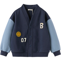 (Same style in the mall) David Bella Childrens Jacket 2024 Autumn New Boys Tops Color Blocking Baseball Uniforms