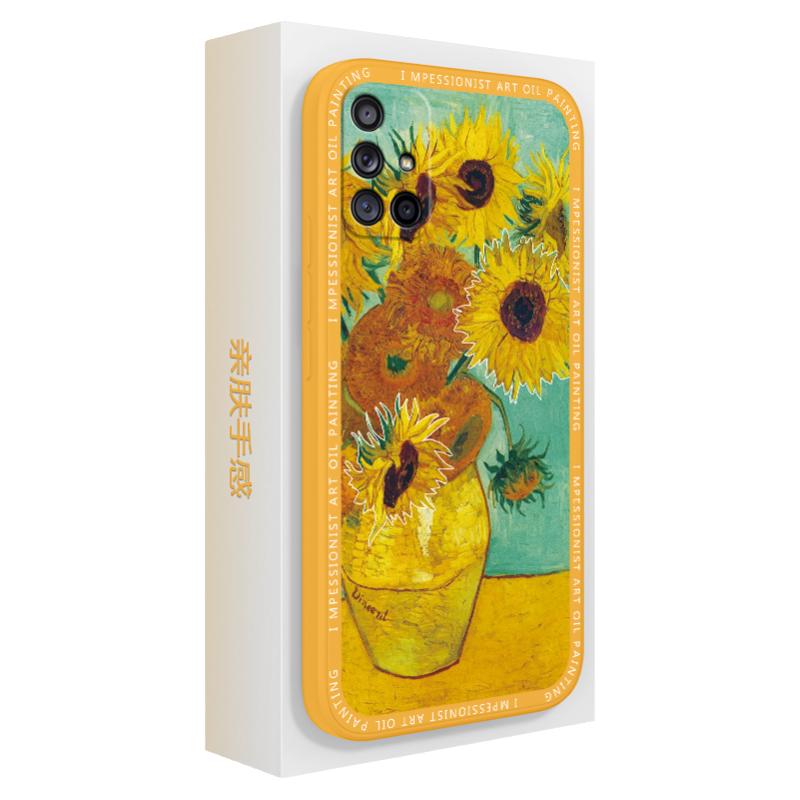 Van Gogh's oil painting is suitable for Samsung A71 mobile phone case A8S/A70/A60/A80/A90 new Galaxy silicone Galaxya set 4g5g starry sky sunflower 715g904g905g soft for men and women