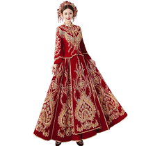 High-end Xiuhe wedding dress 2024 new Chinese wedding dress luxury large swing Xiuhe wedding dress heavy industry