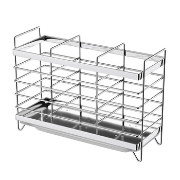 Stainless steel punch-free wall-mounted drain chopsticks and spoon storage box