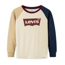 Levi's children's clothing boys' long-sleeved T-shirt 2023 spring and autumn new style medium and large children's spring bottoming shirt top thin section