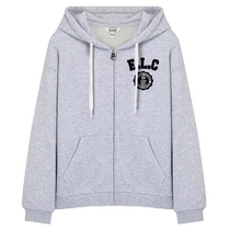 Eland clothes for bursting with clothing female Lions hat zipped 100% cotton Academy Wind Grey tie coat