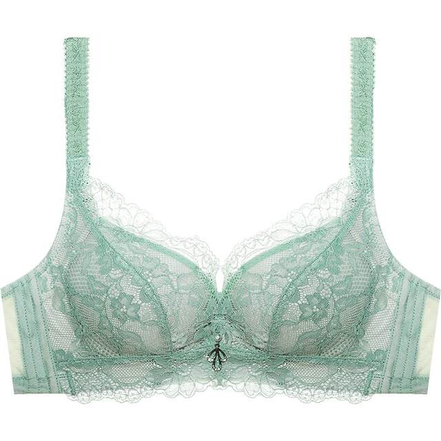 Eve's beautiful small breasts gathered and supported with bra without steel rings