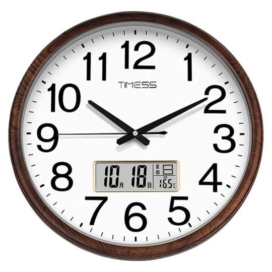 TIMESS钟表挂钟客厅静音钟挂墙日历家用时尚2025新款时钟石英创意