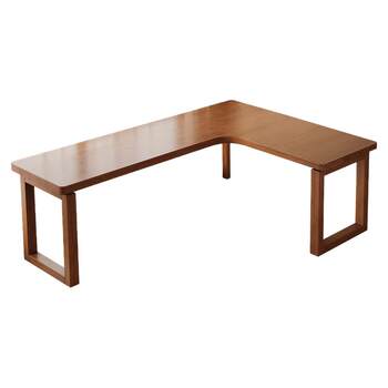 Double workbench solid wood bedroom 7-shaped