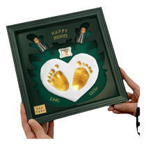 Full moon commemorative hand and foot print baby hand print and footprint baby 100-day hand and foot print mud photo frame newborn lanugo gift