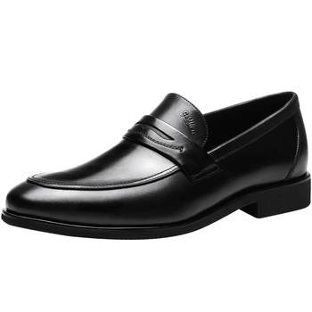 Fashionable slip-on lightweight formal casual style korean style leather shoes