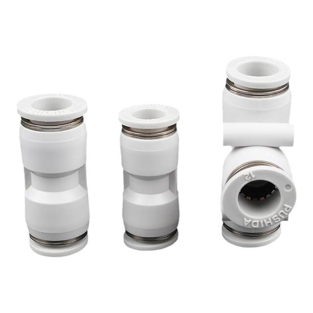 Plastic quick plug connector PU direct PE tee