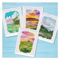 Cool Breeze DMC Thread Cross Stitch Kit Living Room New Hanging Painting Original Design Watercolor Four Seasons Landscape Series Printing