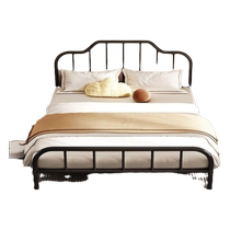 Senzong iron bed Nordic style thickened double bed simple modern iron frame bed home rental house single bed