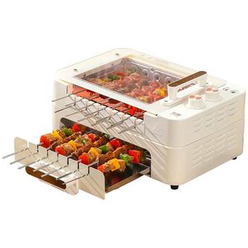 Le chuan skewers machine automatic rotating electric oven barbecue household electric grill pan multi-functional household barbecue oven smokeless
