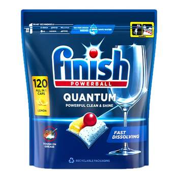 Finish bright dishwashing beads dishwasher special detergent cleaner 120 lemon flavor