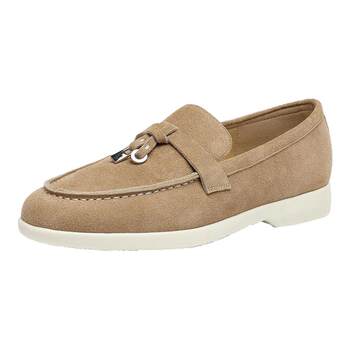 Daphne plus velvet loafers laoqian bean leather shoes for women
