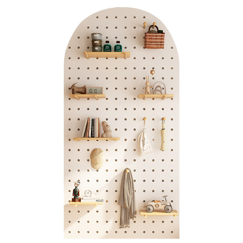 Perforated board storage rack entry entrance wall storage rack