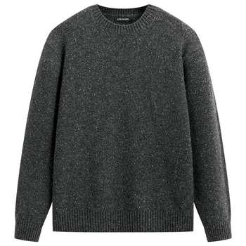 Peacebird men's casual sweater gold silk blended solid color fashion men's sweater casual loose trendy sweater