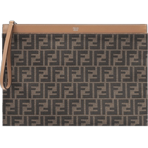(Self-operated) Fendi Fendi mens fabric and leather presbyopic large flat clutch bag 7N0135 AFBV